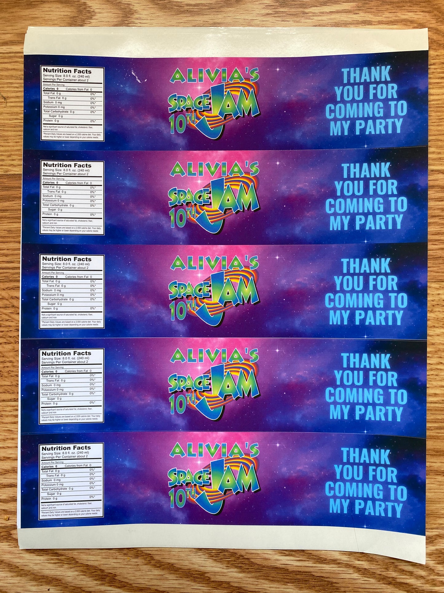Water Bottle Labels